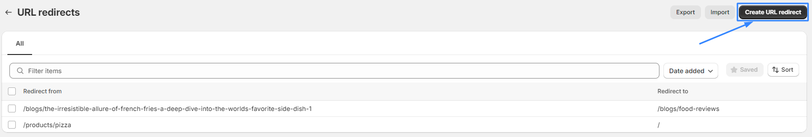 Create a URL Redirect 3